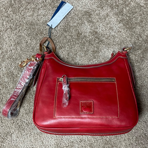 DOONEY & BOURKE FLORENTINE CROSSBODY HOBO. RED. BRAND NEW & NEVER USED. - Picture 7 of 13